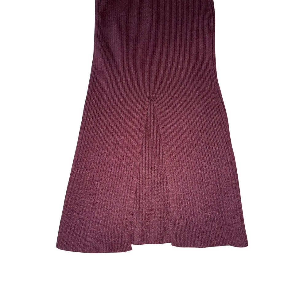 Lulus Plum Burgundy Ribbed Mock Neck Long Sleeve Maxi Dress‎ Small - Picture 3 of 6